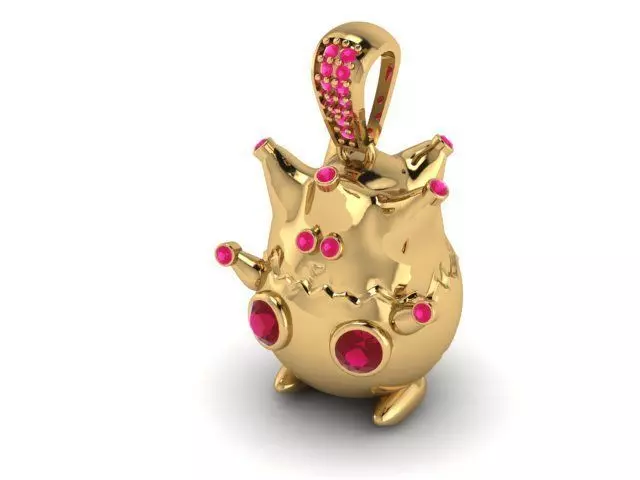 Royal Gem Crown Creature Pendant Luxury 3D Printable Jewelry 3D print model
