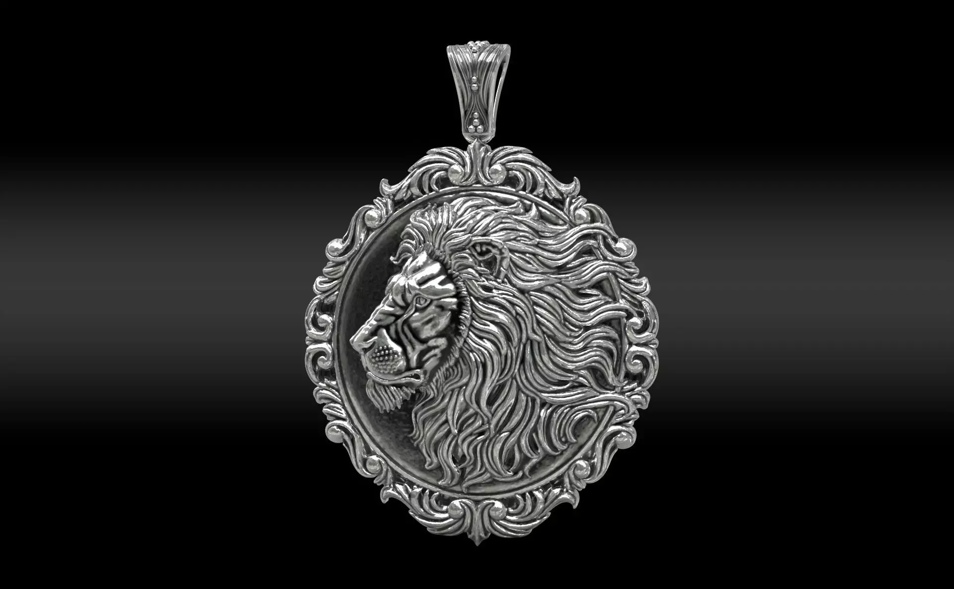 Lion Head Pendant 3D print model