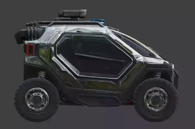 AI-Controlled Urban Patrol Pod 3D Model Low-poly 3D model 3