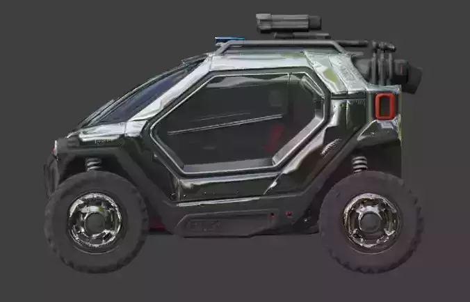 AI-Controlled Urban Patrol Pod 3D Model Low-poly 3D model 4