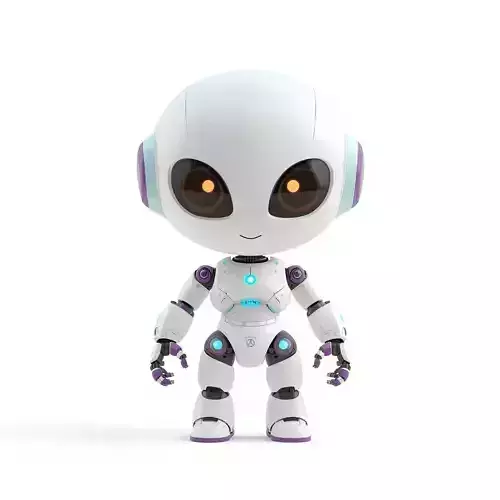 Cute Chibi Alien Robot 3D Model