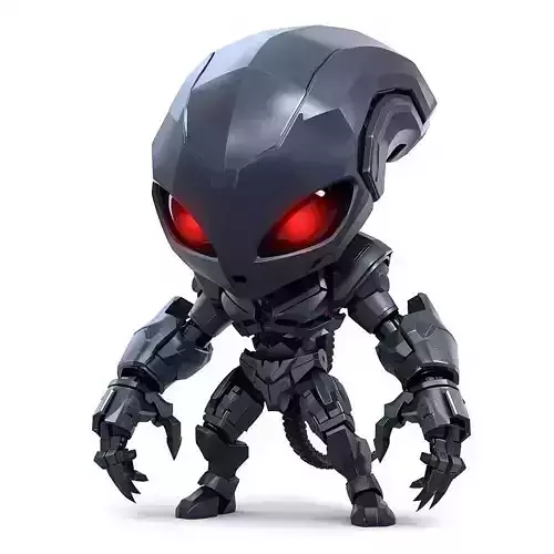 Stylized Chibi Warrior Robot 3D Model