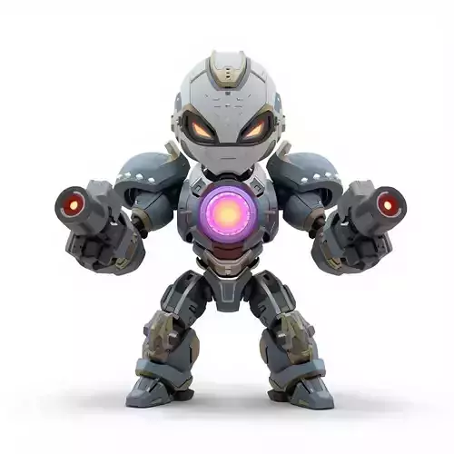 Aesthetic Heavy Combat Chibi 3D Model