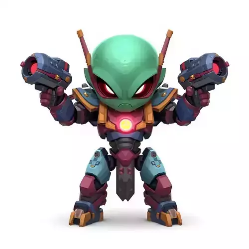 Aesthetic Heavy Combat Chibi 3D Model
