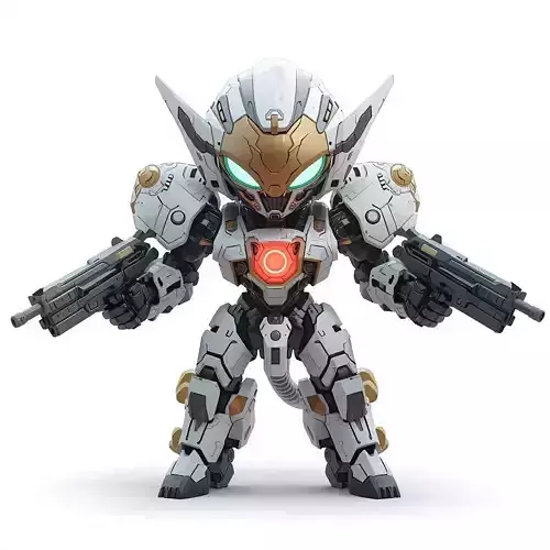 Aesthetic Heavy Combat Chibi 3D Model