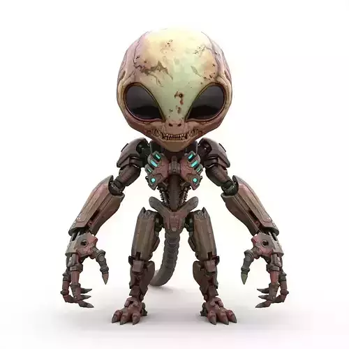 Stylized Bio-Tech Alien 3D Model