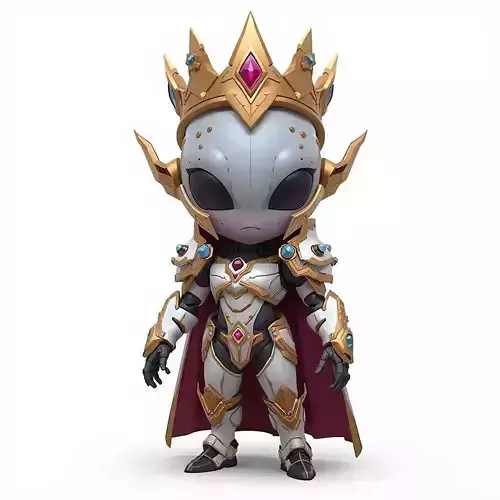 Aesthetic Royal Alien King 3D Model