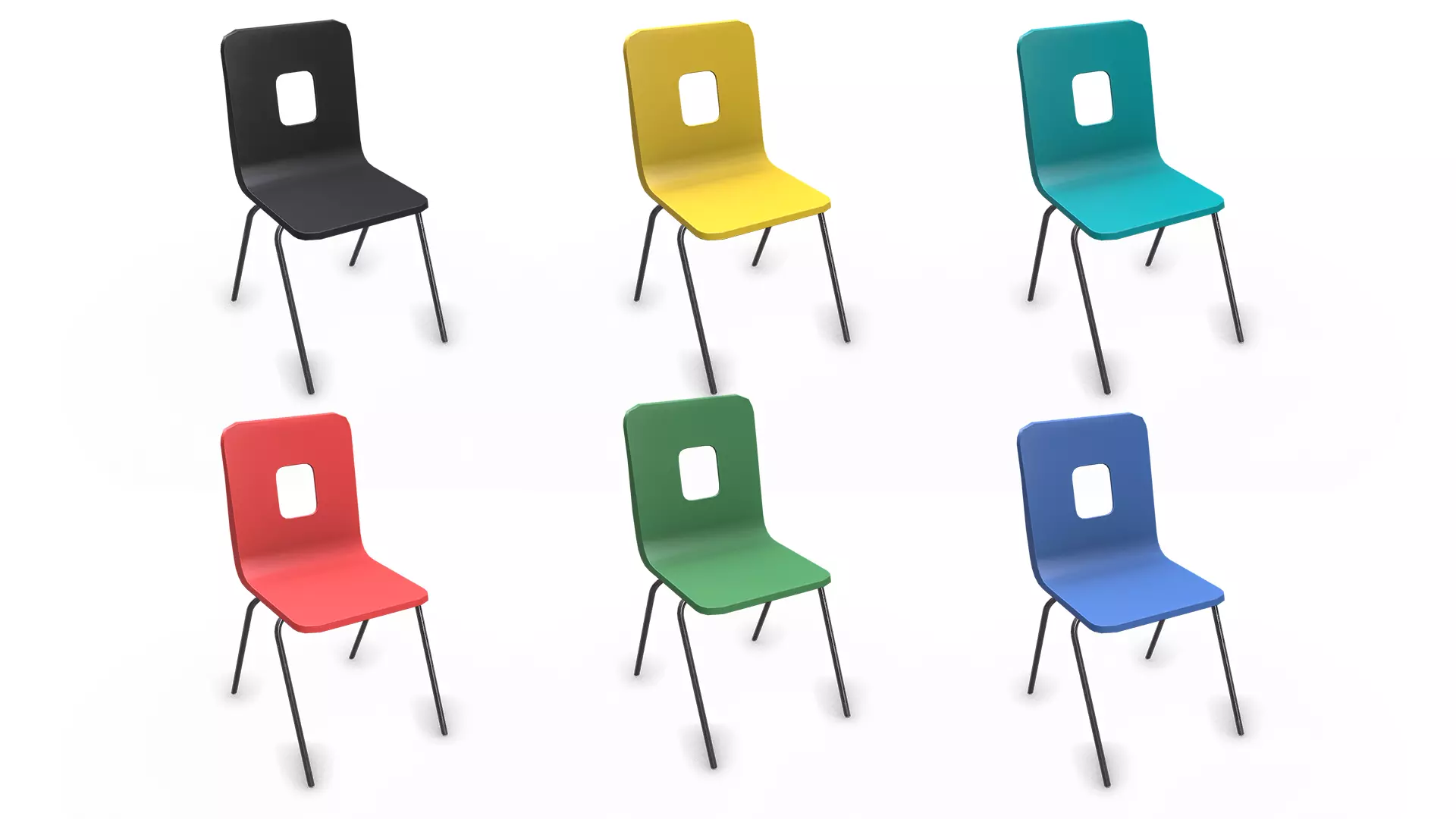 Plastic Chair Low-poly PBR Low-poly 3D model