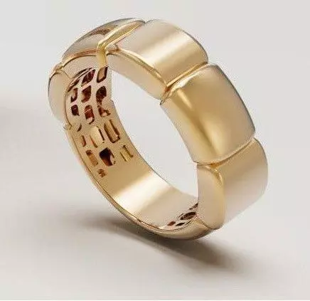 Bold Modular Band Ring with Block Structure 3D print model