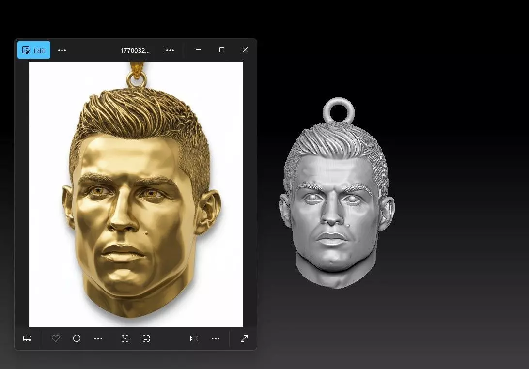 Cristiano Ronaldo Pendant 3D print model