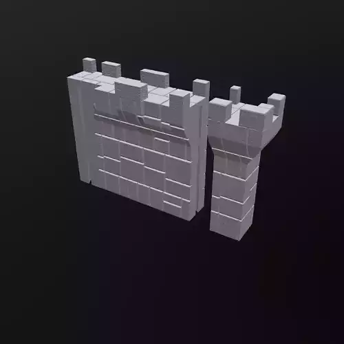 Medieval Corner Wall Top Battlement SnapFit Modular