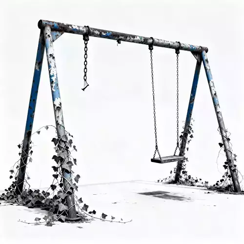 Post-Apocalyptic Abandoned Swing Set 3D Model
