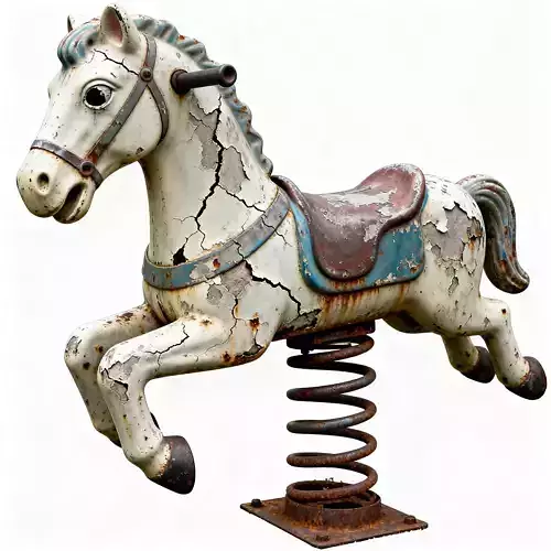 Weathered Horse Spring Rider 3D Model