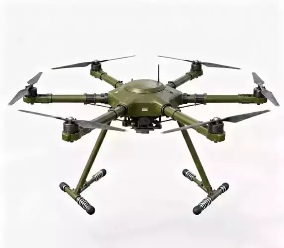 Military Hexacopter Drone 3D Model