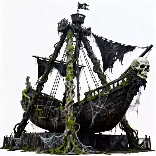 Haunted Pirate Ship Swing Ride 3D Model