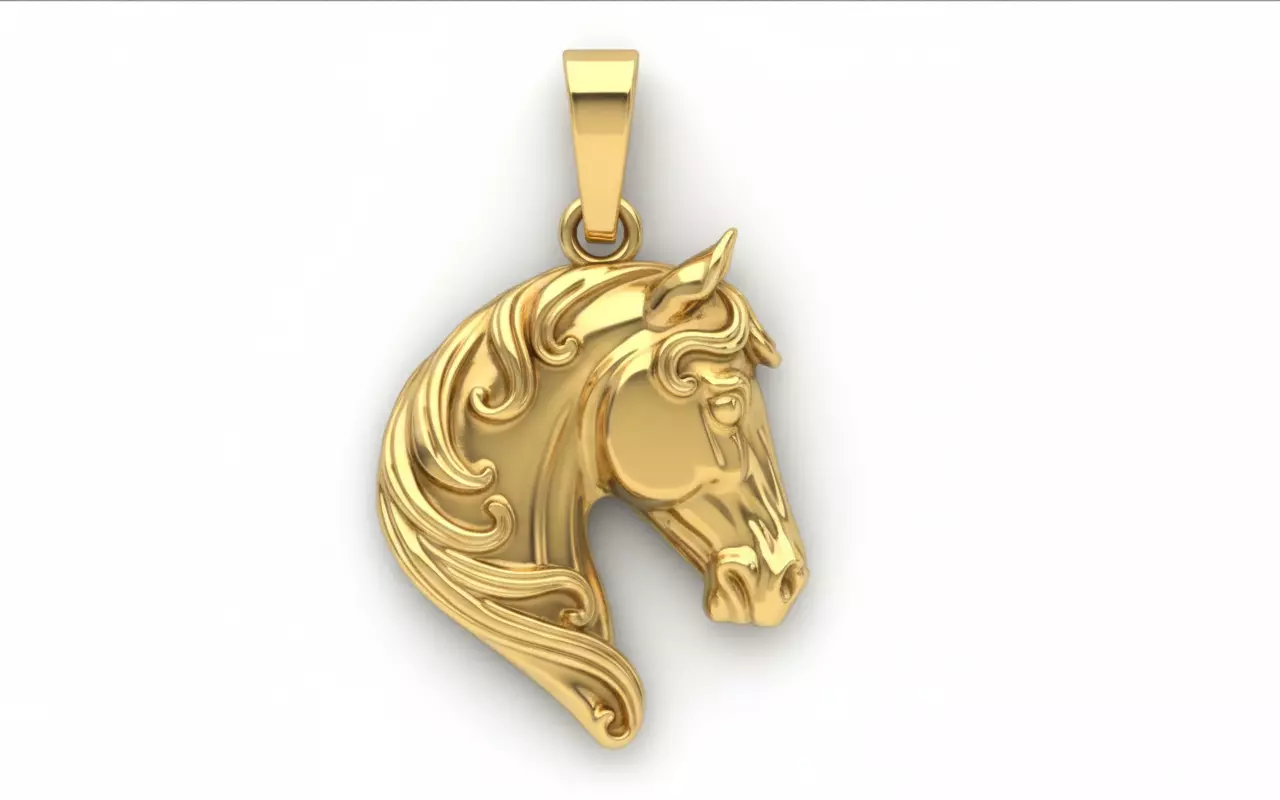 horse head pendat 3D print model