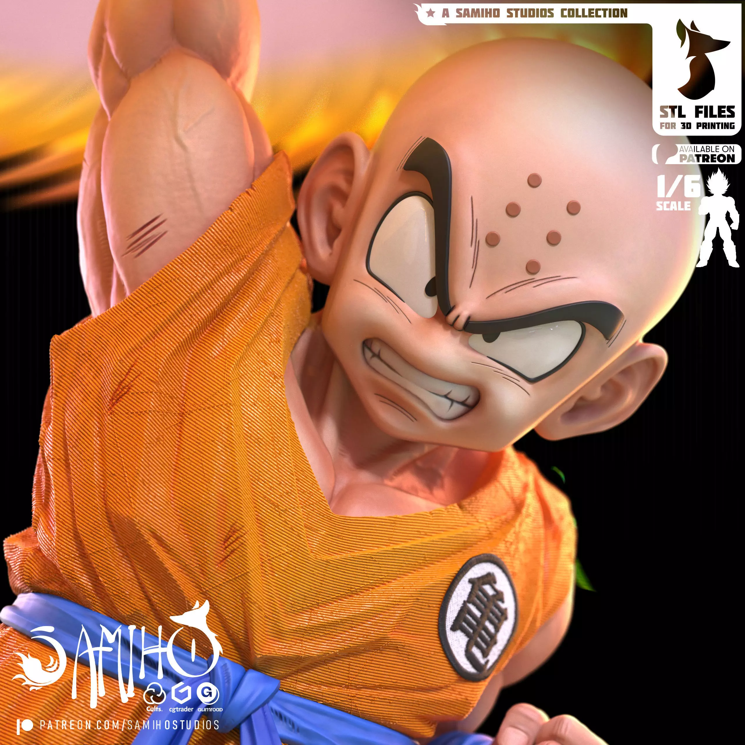 Samiho Studios - Krillin Kienzan - STLs ready for printing 3D print model