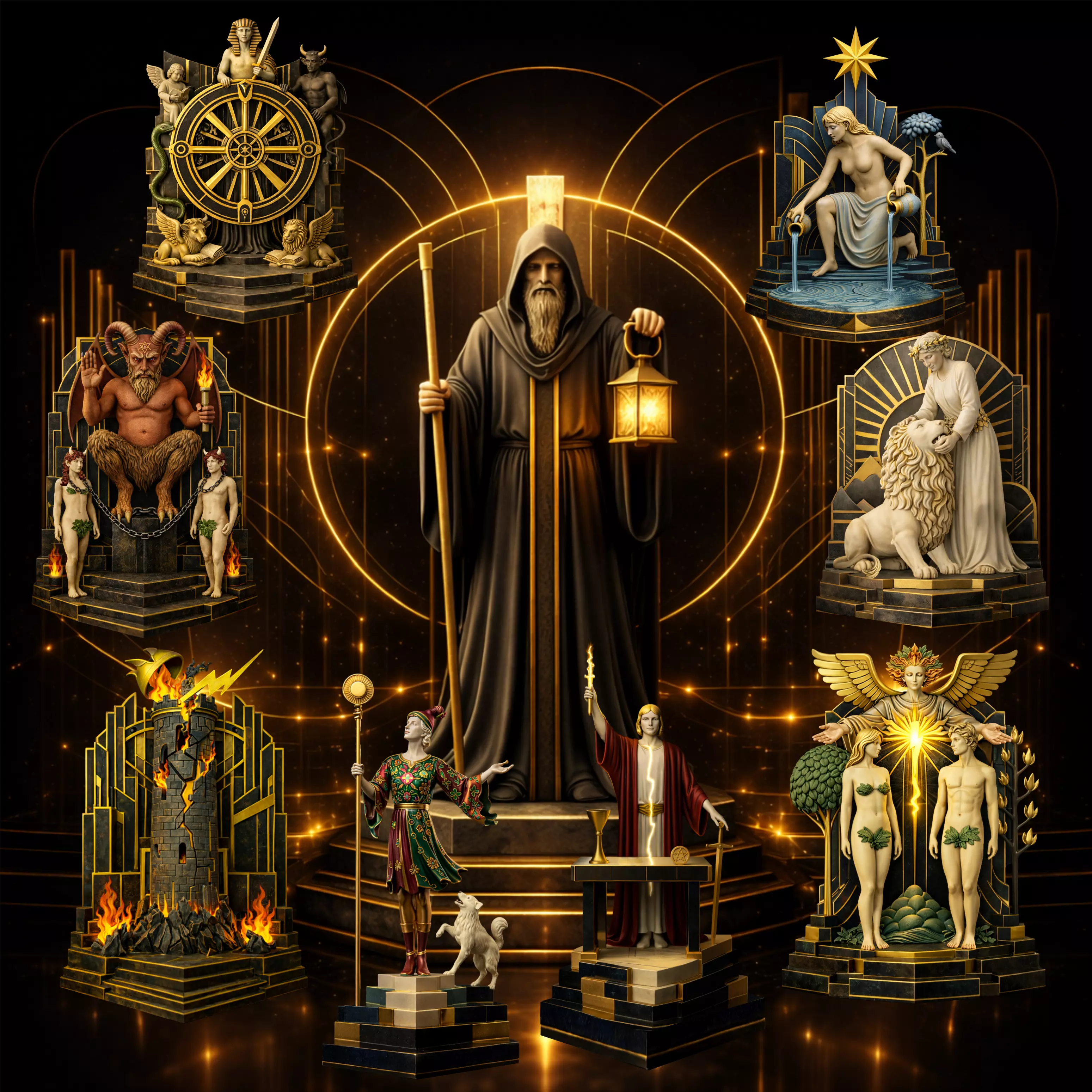 Major Arcana 22 Premium Tarot Statue Collection STL and GLB 3D print model