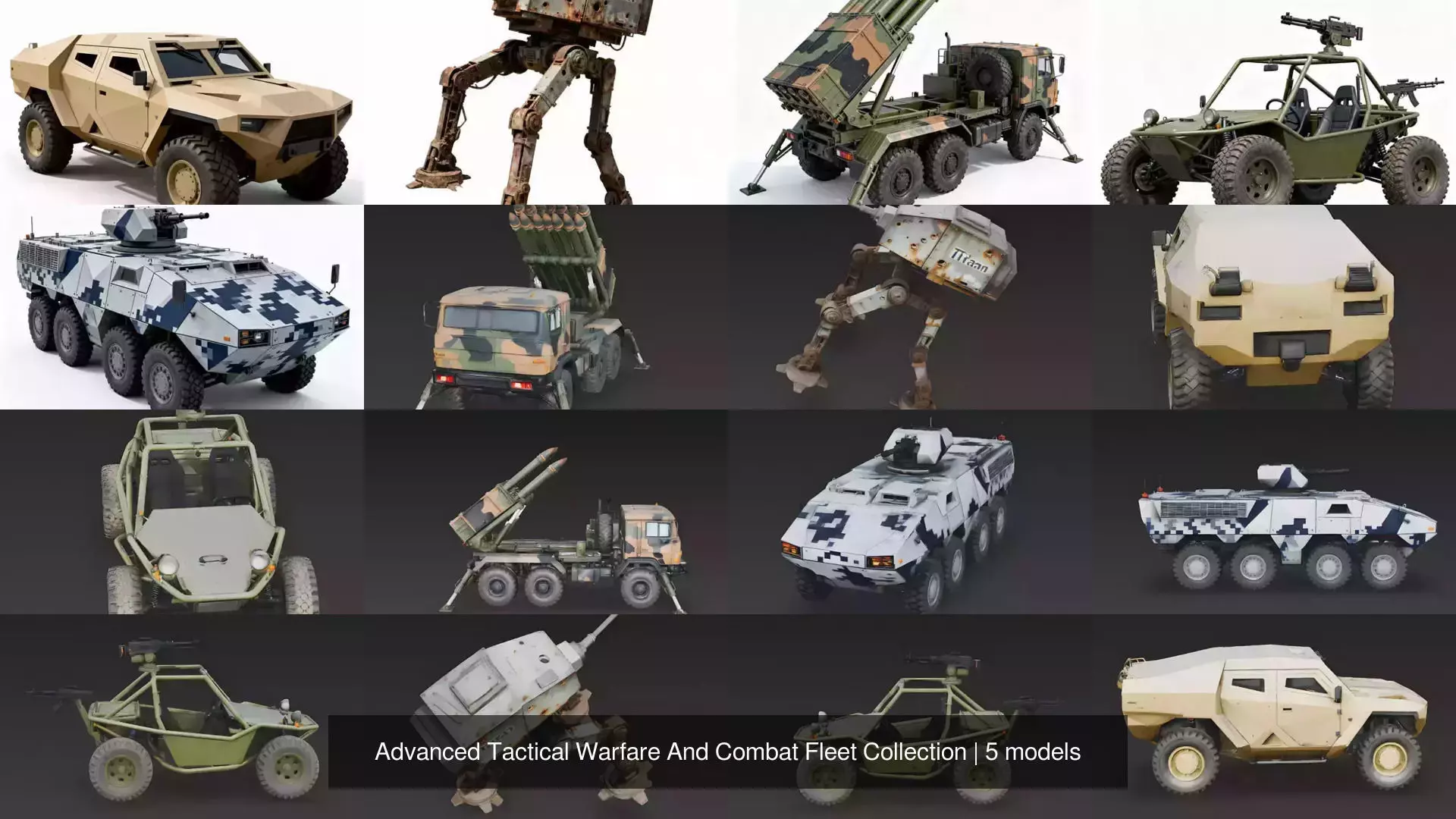 Advanced Tactical Warfare And Combat Fleet Collection 3D Model Pack