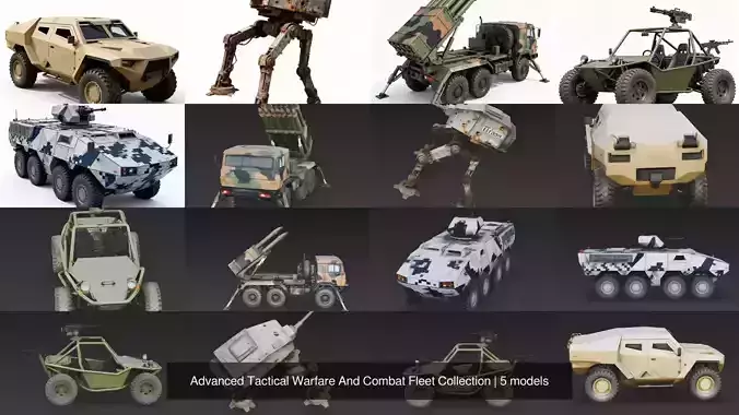 Advanced Tactical Warfare And Combat Fleet Collection 3D Model Pack