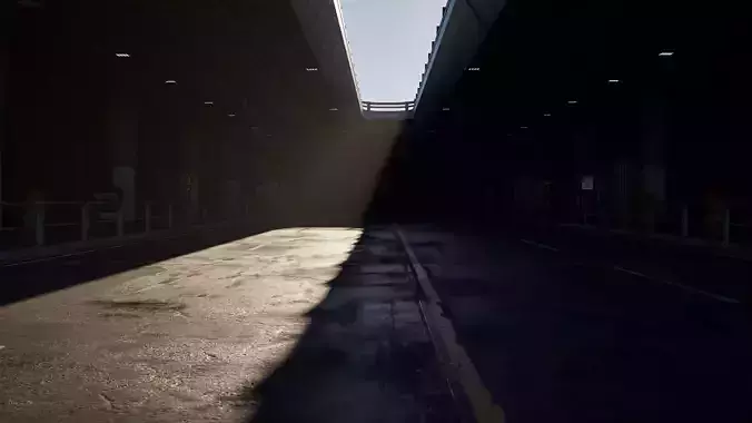 Lower Grand Ave Urban Underground Road Low-poly 3D model