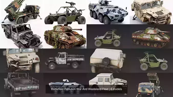 Battlefield Evolution War And Wasteland Fleet 3D Model Pack