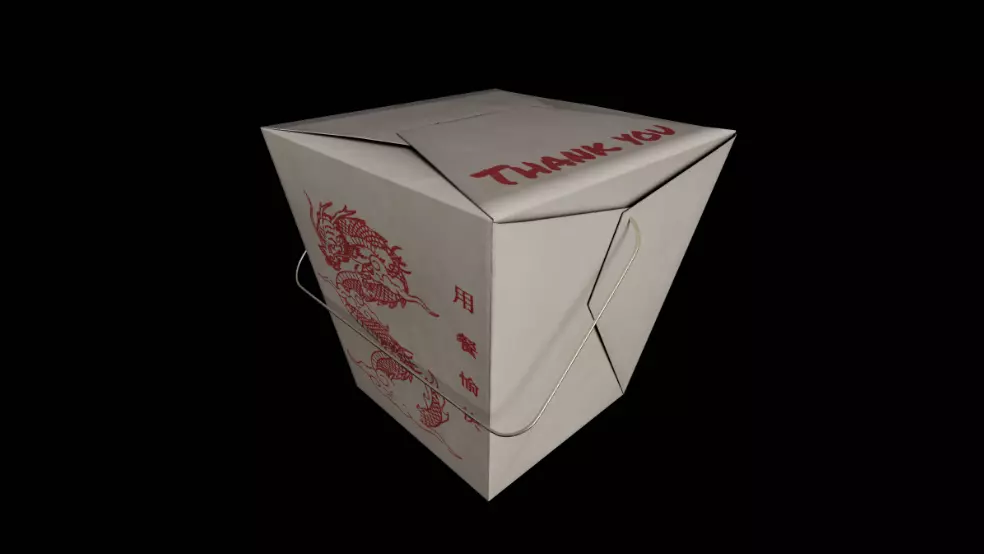 Chinese Food Box Low-poly 3D model