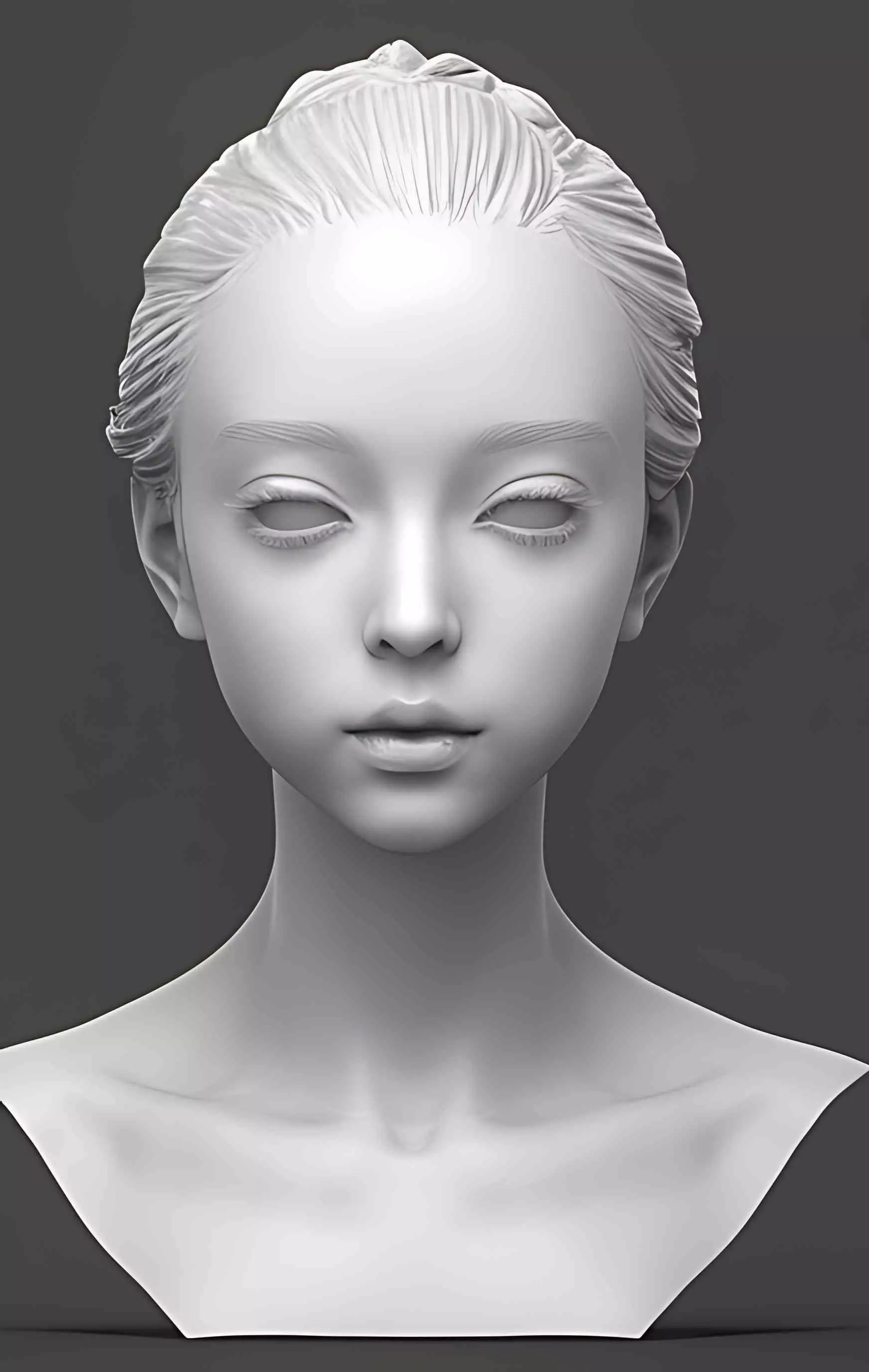 japan Original High Detail woman facial Female Fine 019 3D model