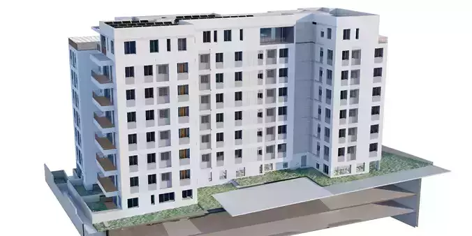 Residence Building 7 Low-poly 3D model