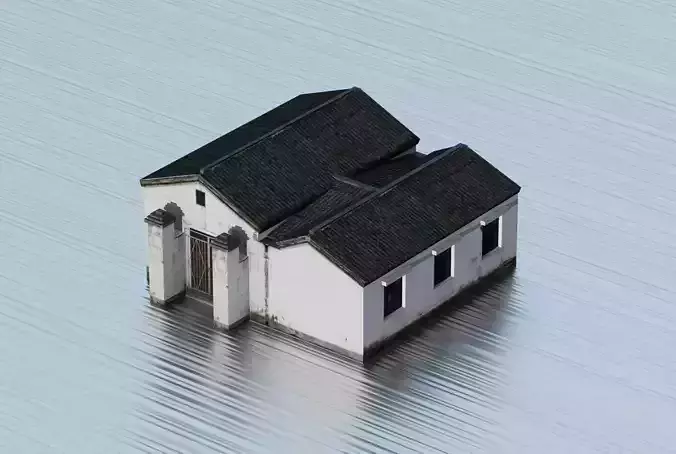 Traditional Chinese residential building Low-poly 3D model