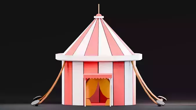 Amusement Park - Tent Low-poly 3D model