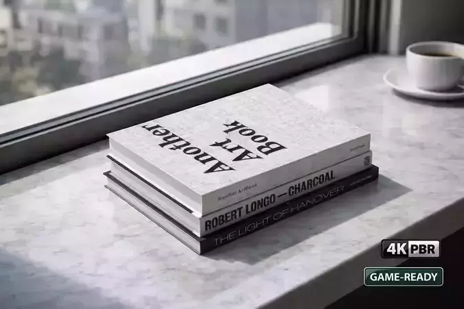 Realistic Modern Art Books Stack - MorisonDesign 4K PBR