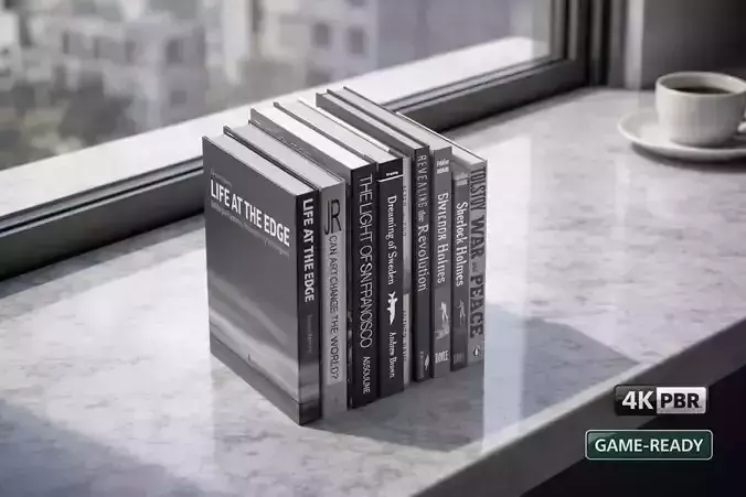 Realistic Modern Book Collection - MorisonDesign 4K PBR