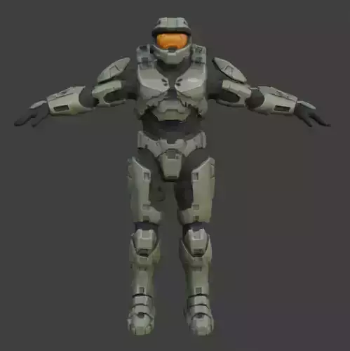 Halo game sci fi character low poly Low-poly 3D model