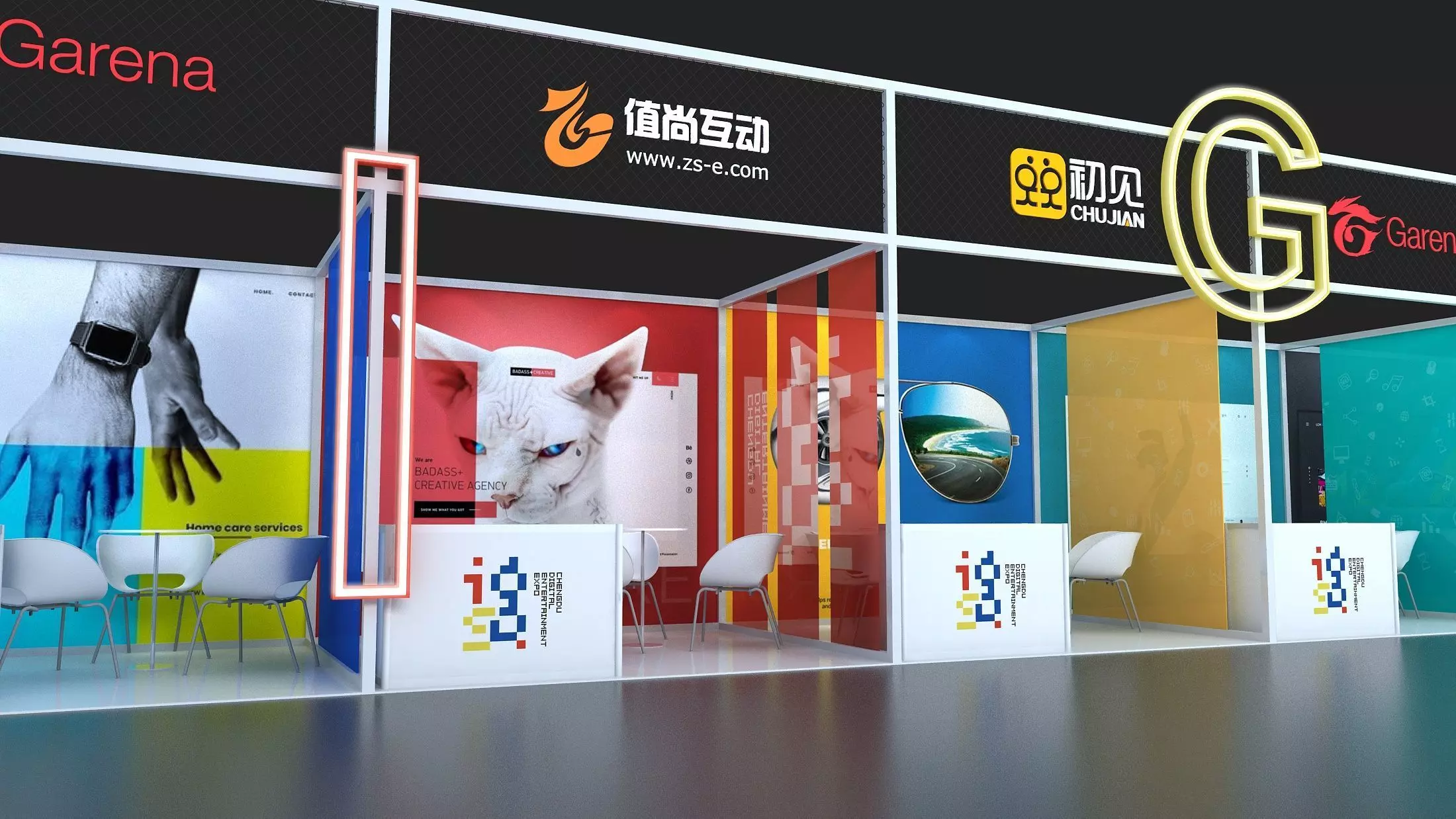 Standard booth Low-poly 3D model