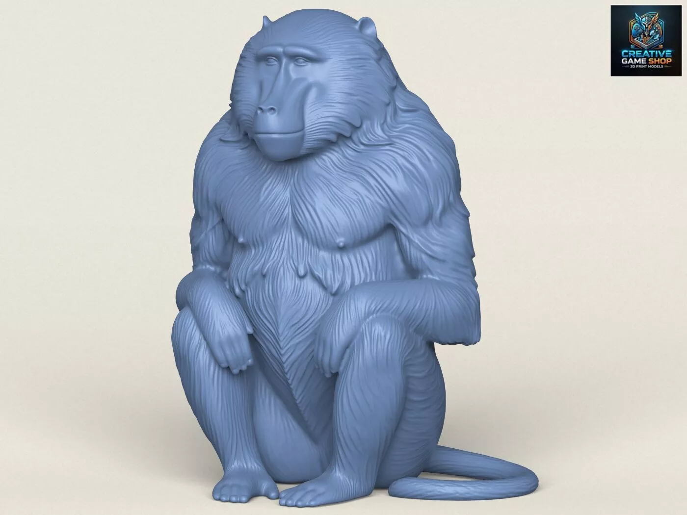 Baboon Monkey Sitting 3D print model