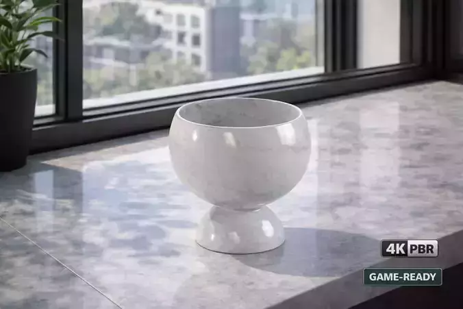 Realistic Modern Marble Bowl Decor - MorisonDesign 4K PBR