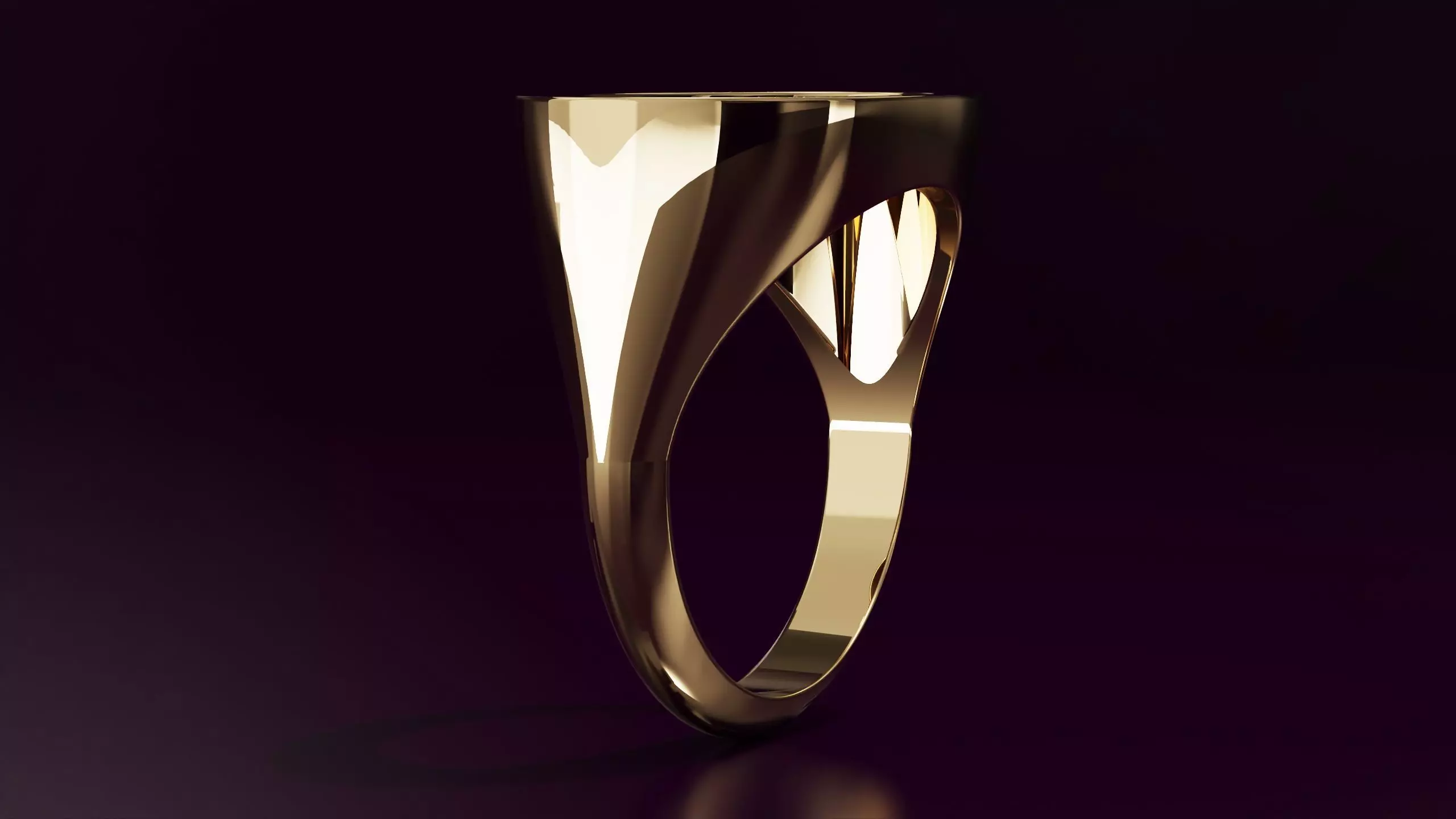 free form ellipse ring N02 54EU SIZE 3D print model
