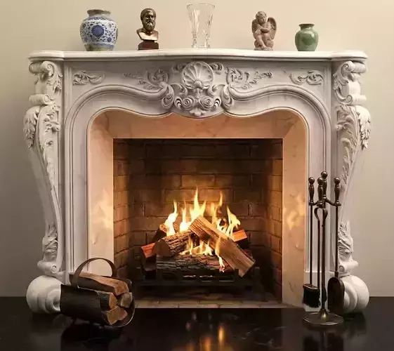  Classic Fireplace - High Quality 3D Model 03