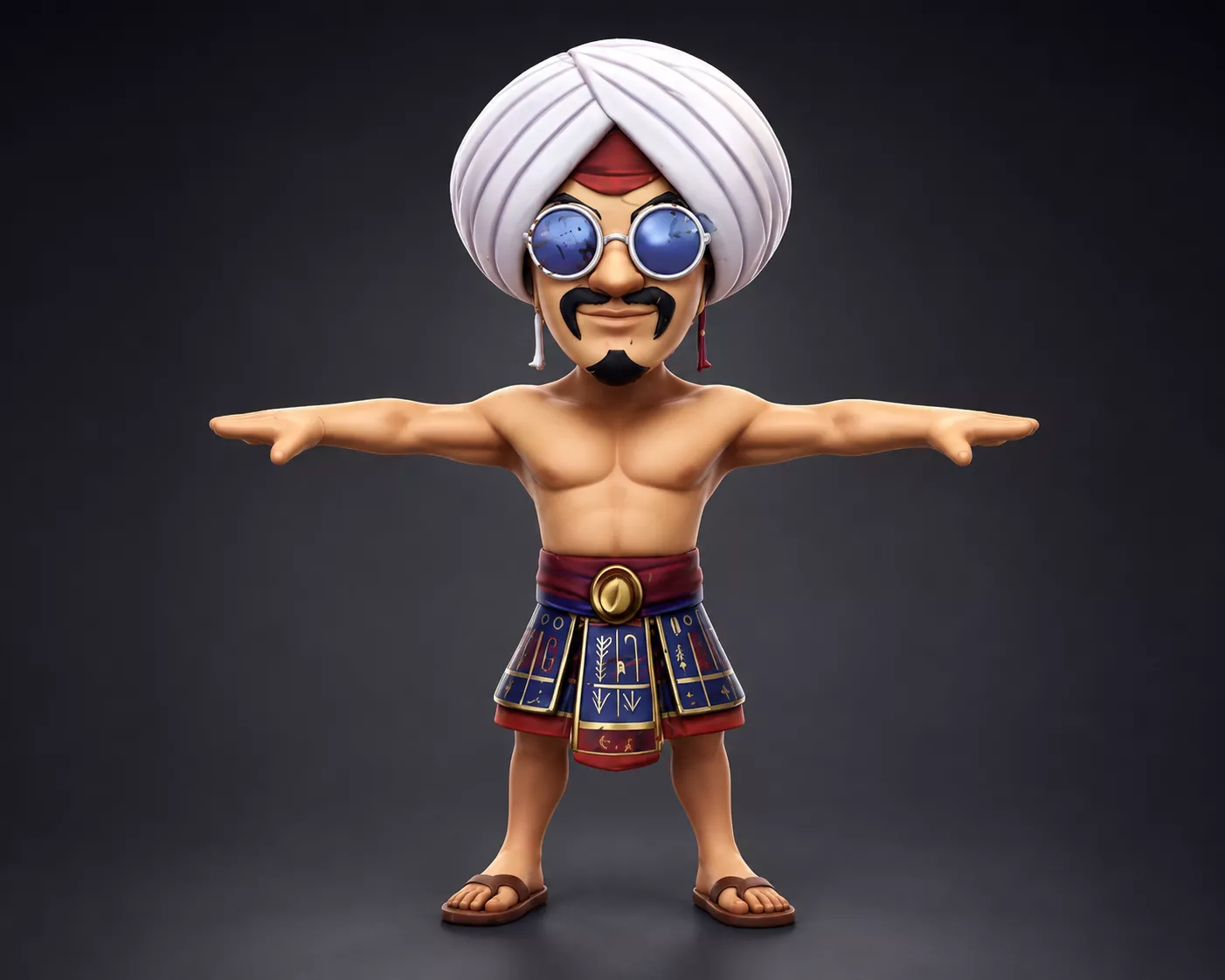 Stylized Arabian Genie Character Game Ready Low-poly 3D model