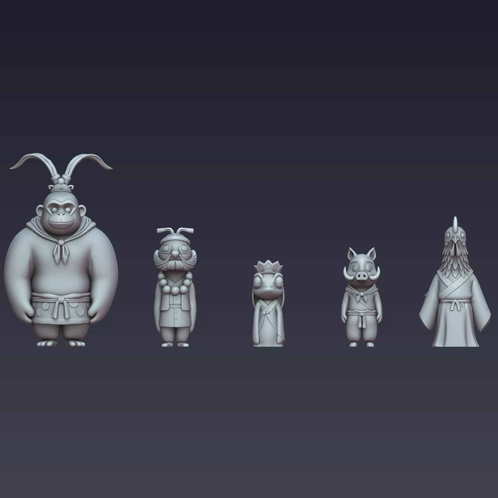Langlang Mountain Monsters STL Pack 3D print model