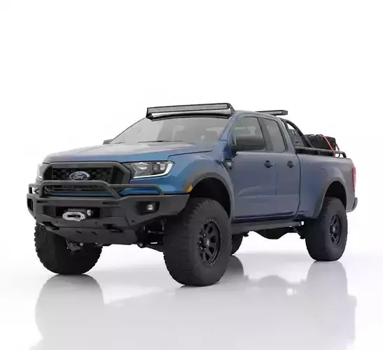 Custom Ford Ranger Off-Road Expedition Low-poly 3D model