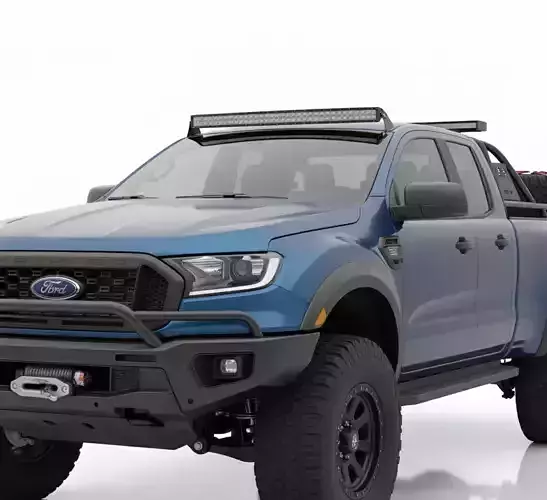 Custom Ford Ranger Off-Road Expedition Low-poly 3D model 6