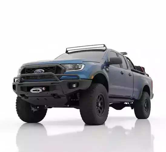Custom Ford Ranger Off-Road Expedition Low-poly 3D model 4