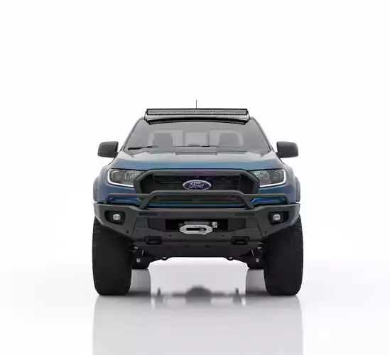 Custom Ford Ranger Off-Road Expedition Low-poly 3D model 7