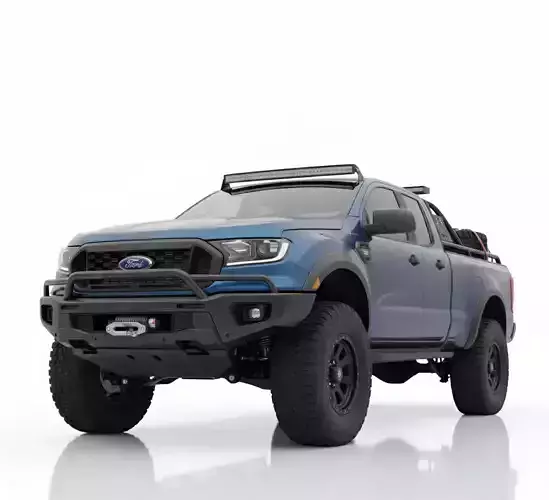 Custom Ford Ranger Off-Road Expedition Low-poly 3D model 5