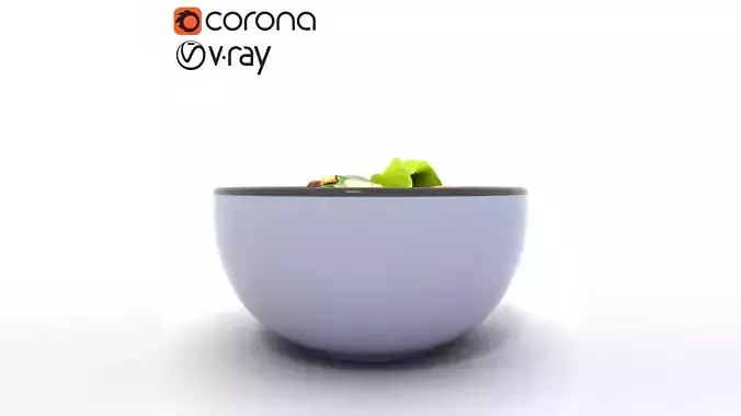 Vibrant Asian Sesame Salad Bowl Low-poly 3D model 6