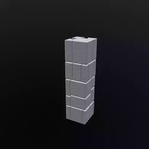 Medieval Stone Corner Wall Snap-Fit Modular Tile