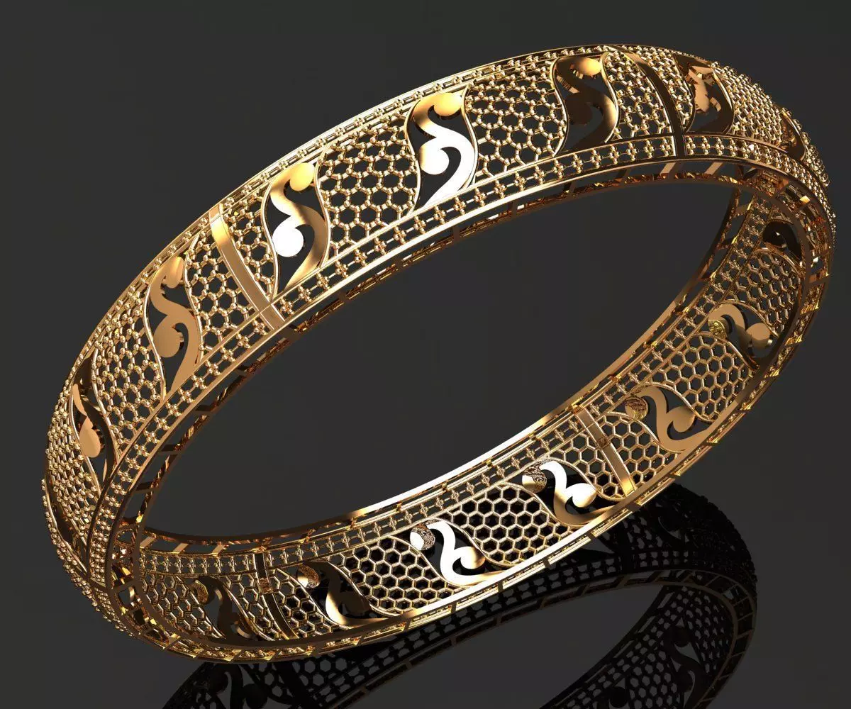 1477 Flame-Lattice Bangle 16gm 3D print model