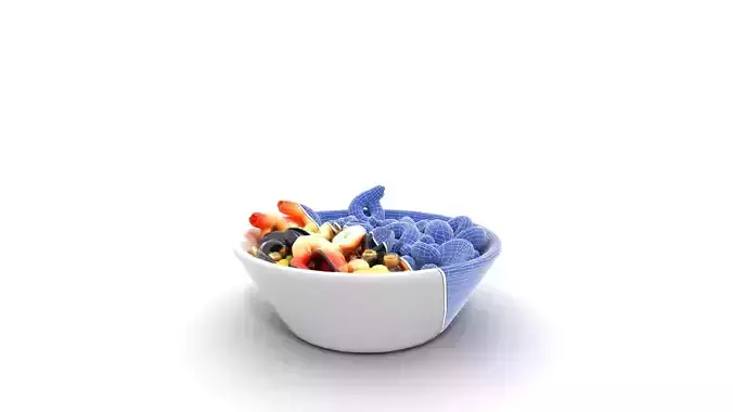 Glossy Insalata di Mare Seafood Salad Low-poly 3D model 6